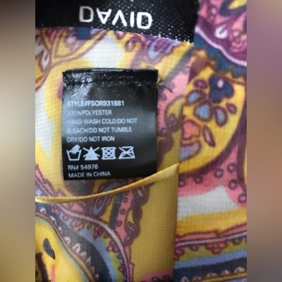 David And Young Womens Semi Sheer Paisley Print Flowy Lightweight Kimono Size OS - Picture 12 of 15